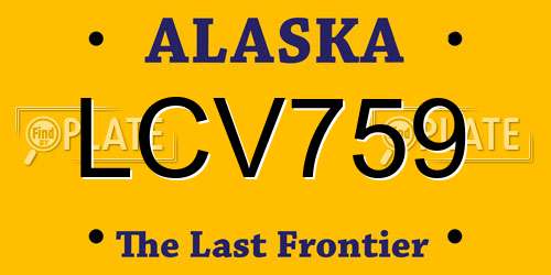LCV759 Alaska License Plate