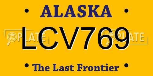 LCV769 Alaska License Plate