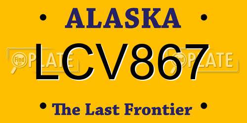 LCV867 Alaska License Plate