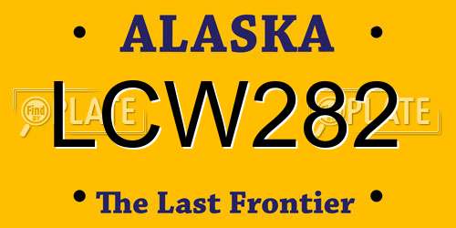 LCW282 Alaska License Plate