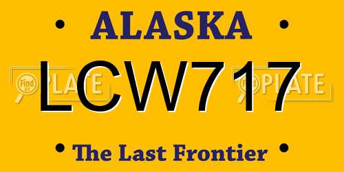 LCW717 Alaska License Plate