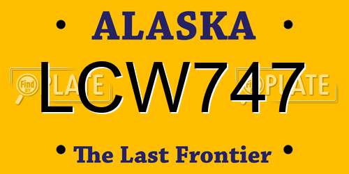LCW747 Alaska License Plate