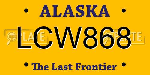 LCW868 Alaska License Plate