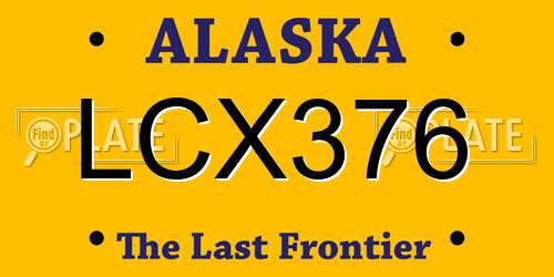 LCX376 Alaska License Plate