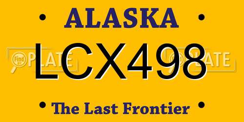 LCX498 Alaska License Plate