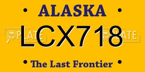 LCX718 Alaska License Plate