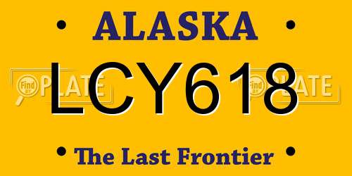 LCY618 Alaska License Plate