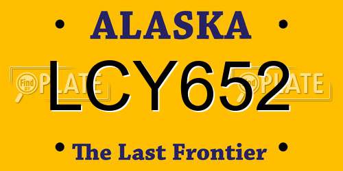 LCY652 Alaska License Plate
