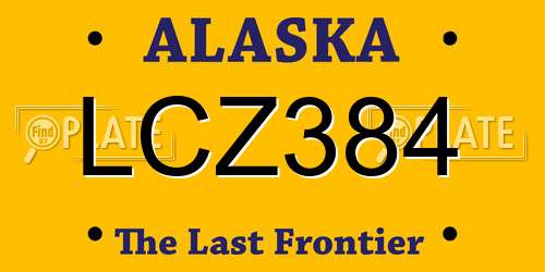 LCZ384 Alaska License Plate