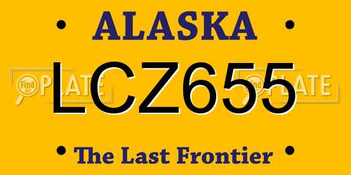 LCZ655 Alaska License Plate