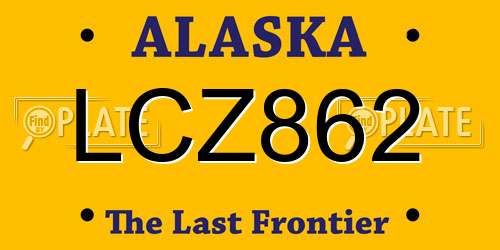 LCZ862 Alaska License Plate