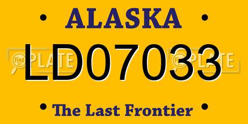 LD07033 Alaska License Plate