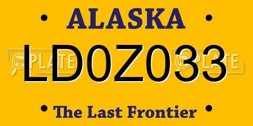 LD0Z033 Alaska License Plate