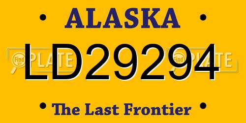 LD29294 Alaska License Plate