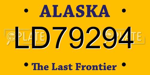 LD79294 Alaska License Plate