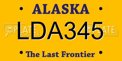 LDA345 Alaska License Plate