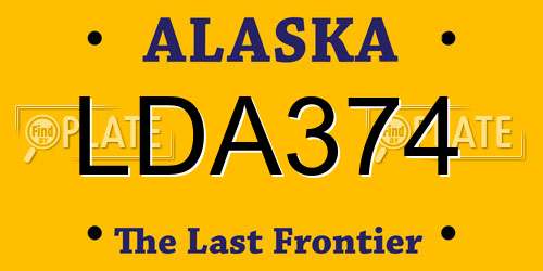 LDA374 Alaska License Plate