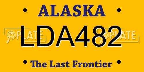 LDA482 Alaska License Plate
