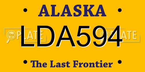 LDA594 Alaska License Plate