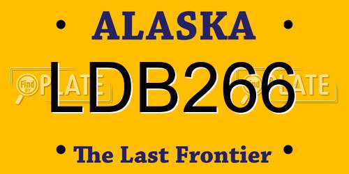 LDB266 Alaska License Plate