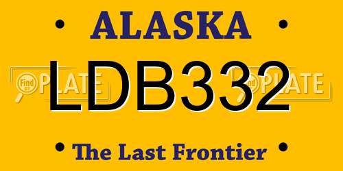LDB332 Alaska License Plate