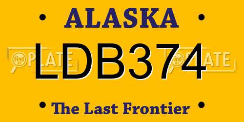 LDB374 Alaska License Plate
