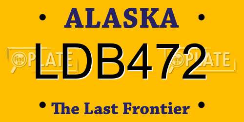 LDB472 Alaska License Plate