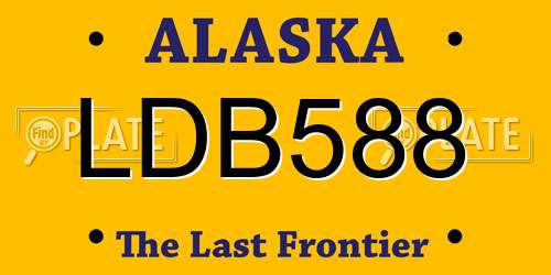 LDB588 Alaska License Plate