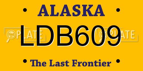 LDB609 Alaska License Plate