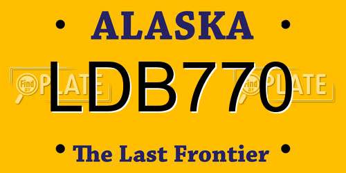 LDB770 Alaska License Plate