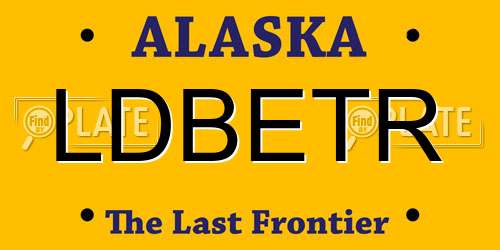 LDBETR Alaska License Plate