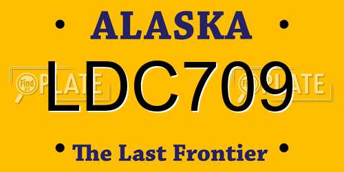 LDC709 Alaska License Plate