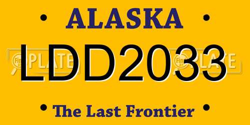 LDD2033 Alaska License Plate