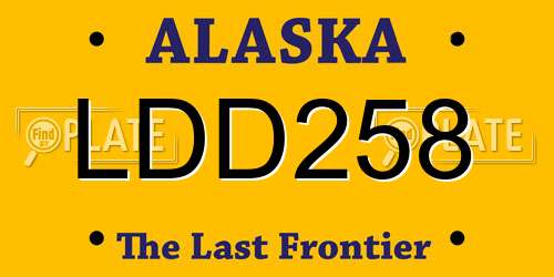 LDD258 Alaska License Plate