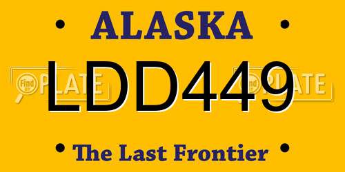 LDD449 Alaska License Plate