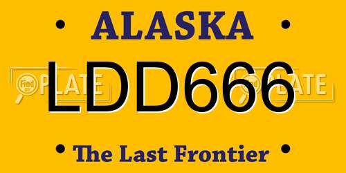 LDD666 Alaska License Plate