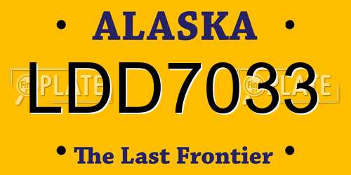 LDD7033 Alaska License Plate