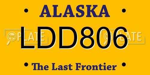 LDD806 Alaska License Plate