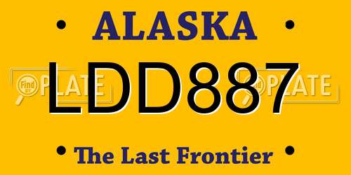 LDD887 Alaska License Plate