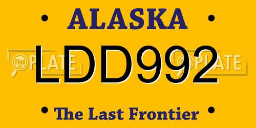 LDD992 Alaska License Plate