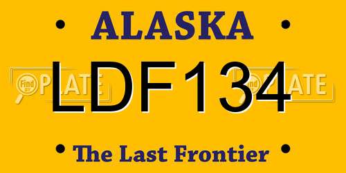 LDF134 Alaska License Plate