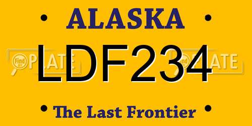 LDF234 Alaska License Plate