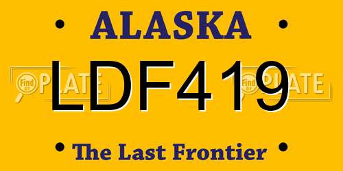 LDF419 Alaska License Plate