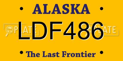 LDF486 Alaska License Plate