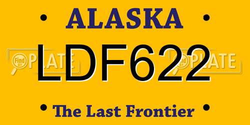 LDF622 Alaska License Plate