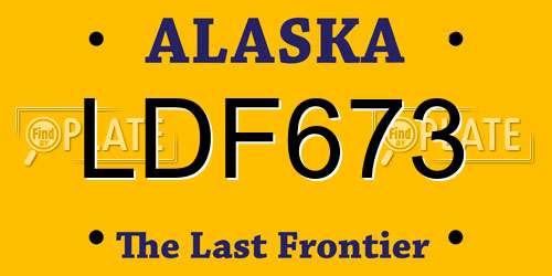 LDF673 Alaska License Plate