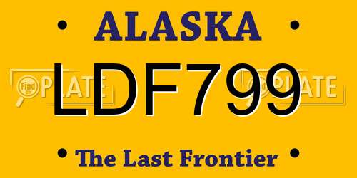 LDF799 Alaska License Plate