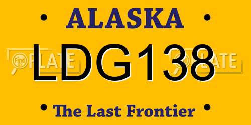 LDG138 Alaska License Plate