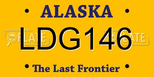 LDG146 Alaska License Plate