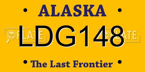 LDG148 Alaska License Plate